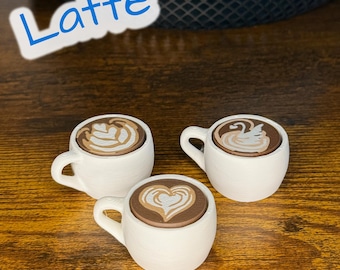 Mini Latte Fidget Clicker – Söt 3D-utskriven kaffeleksak | Espresso Click skrivbordspresent | Storrabatt