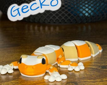 Flexi gelede gekko – schattig 3D-geprint speelgoed | Grijpgekko Fidget Lizard | Bulkkorting: