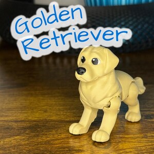 Articulated Golden Retriever Dog Toy – Cute 3D Printed Flexible Pup with Toe Beans!