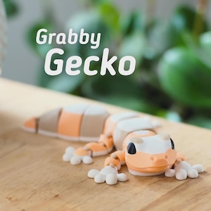 Flexi Articulated Gecko – Cute 3D Printed Toy | Grabby Gecko Fidget Lizard