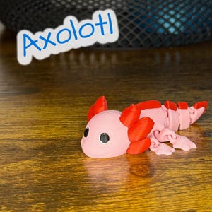 Flexi Articulated Axolotl – Cute 3D Printed Axolotl Toy | Poseable Fidget Creature | Bulk Discount