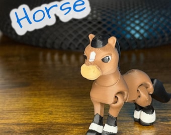 Flexi Articulated Pony – Cute 3D Printed Horse Toy | Happy Horse Fidget Animal Gift | Bulk Discounts