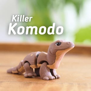 Flexi Articulated Komodo – Cute 3D Printed Lizard Toy | Killer Komodo Fidget Animal