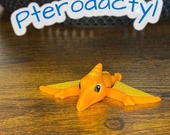 Giocattolo pterodattilo articolato - Dinosauro stampato in 3D con ali mobili / Figura di dinosauro flessibile / Regalo unico per bambini o collezionisti