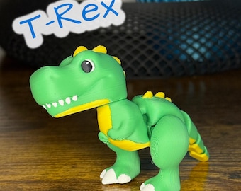 恐ろしいT-Rex – 関節式恐竜フィジェットトイ | 3Dプリントフィジェット恐竜 | 恐竜好きのためのかわいいデスクトイ | まとめ買い割引