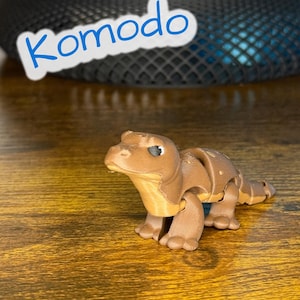 Flexi Gelenk Komodo - Süßes 3D Gedrucktes Eidechsen Spielzeug | Killer Komodo Fidget Tier | Mengenrabatt