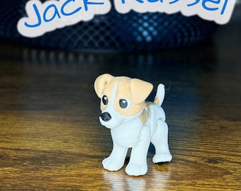 Jack Russell Terrier articolato stampato in 3D / Giocattolo antistress multicolore con articolazioni snodabili / Simpatico cucciolo da scrivania / Sconti per acquisti all'ingrosso