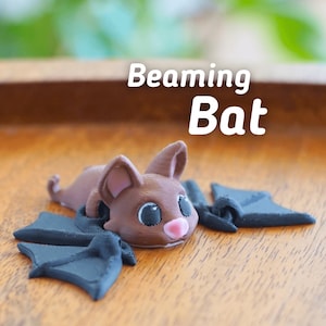 Flexi Articulated Bat – Cute 3D Printed Toy | Beaming Bat Fidget Animal Gift