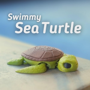 Flexi Articulated Sea Turtle – Cute 3D Printed Turtle Toy | Swimmy Turtle Fidget Animal