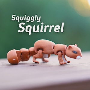 Articulated Squirrel Fidget Toy – Flexi 3D Printed Cute Woodland Animal
