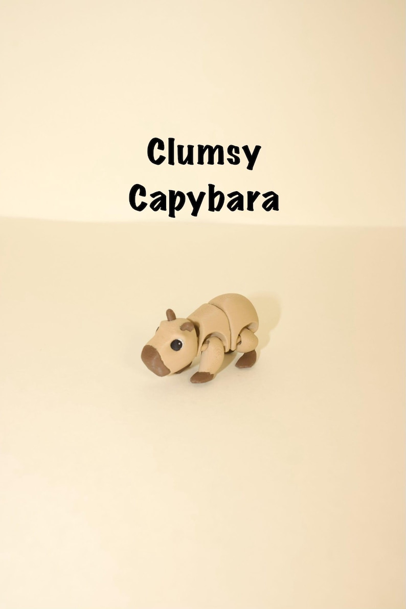 Flexi Articulated Capybara Leksak – Söt 3D-utskriven Fidget Djurpresent | Samlarobjekt | Storrabatt bild 2