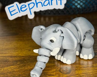 Flexi gelede olifant – schattig 3D-geprint speelgoedolifant | Fidget-cadeau | Bulkkorting: