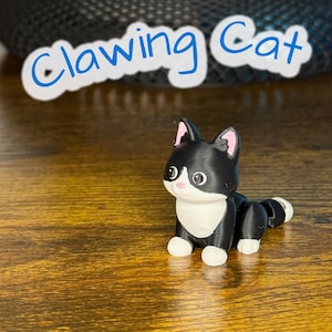 Flexi Articulated Cat – Cute 3D Printed Toy | Clawing Cat Fidget Pet Figure | Bulk Discount