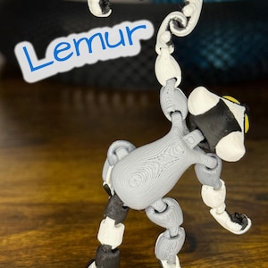 Flexi Articulated Lemur – Cute 3D Printed Toy | Hanging Lemur Fidget | Linking Lemur | Bulk Discount