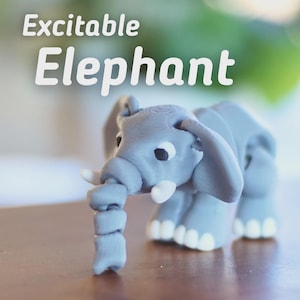 Flexi Articulated Elephant – Cute 3D Printed Elephant Toy | Excitable Elephant Fidget Gift