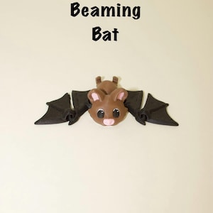 Flexi Articulated Bat – Cute 3D Printed Toy | Beaming Bat Fidget Animal ...