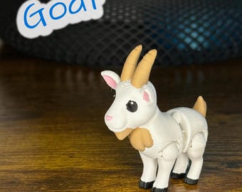 Giddy Goat – Giocattolo flessibile articolato stampato in 3D / Graziosa miniatura di capra con articolazioni mobili / Ottimo giocattolo da scrivania o regalo!