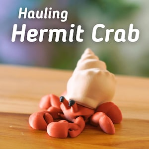 Hauling Hermit Crab – Cute 3D Printed Articulated Hermit Crab Fidget Toy