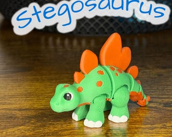 Stompy Stegosaurus – Giocattolo articolato a forma di dinosauro / Simpatico dinosauro stampato in 3D / Sconto all'ingrosso