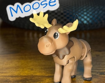 Alce saltellante – Giocattolo antistress articolato / Statuetta di alce flessibile stampata in 3D / Simpatico regalo a forma di animale