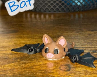 Pipistrello articolato flessibile - Grazioso giocattolo stampato in 3D / Pipistrello raggiante, regalo animale irrequieto