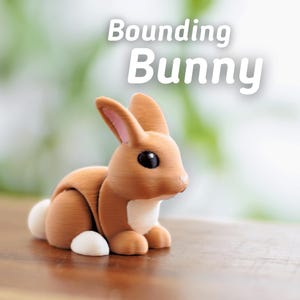 Flexi Articulated Bunny – Cute 3D Printed Rabbit Toy | Bounding Bunny Fidget Gift