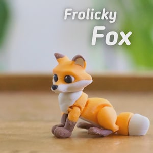 Flexi Articulated Fox – Cute 3D Printed Toy | Frolicky Fox Fidget Animal Gift