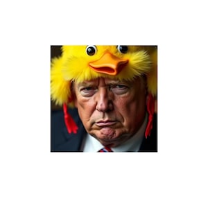 Trump dans un chapeau de poulet