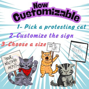 CUSTOMIZABLE Protesting cat sticker!