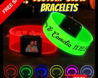 Personalized Glow Bracelets with Photo LED Bracelets Party Supplies for Wedding Birthdays Concerts - FREE SHIPPING