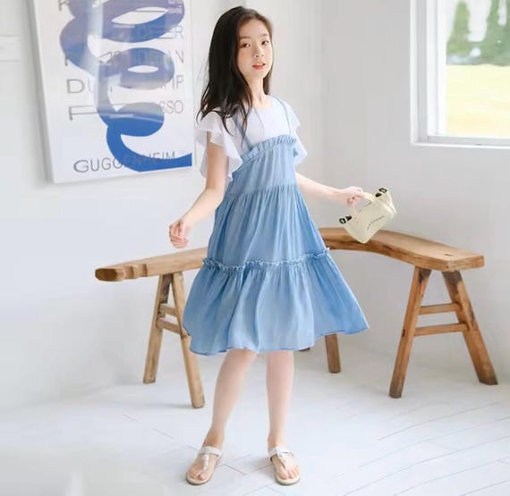 Layered Look Denim Dress  One Piece - Etsy