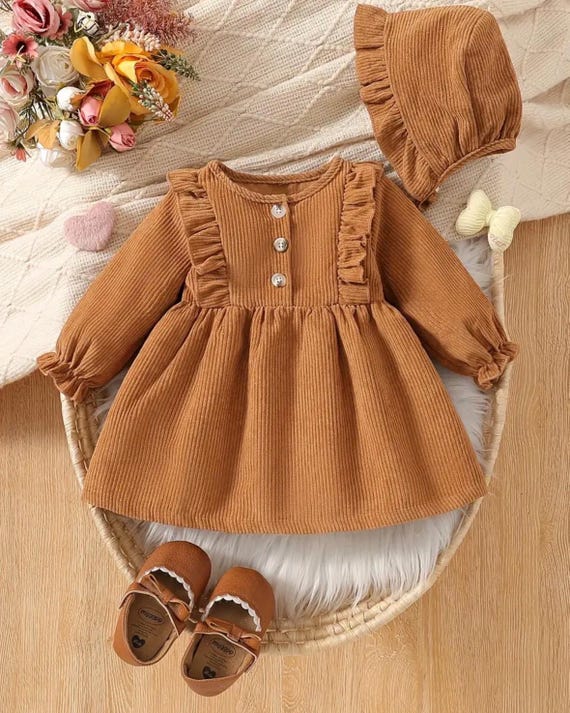 brown newborn dress Natalie Baby Dress  Violette Field Threads