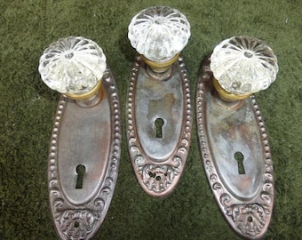 Antique Vintage Art Deco Door Hardware 18 point knobs Set