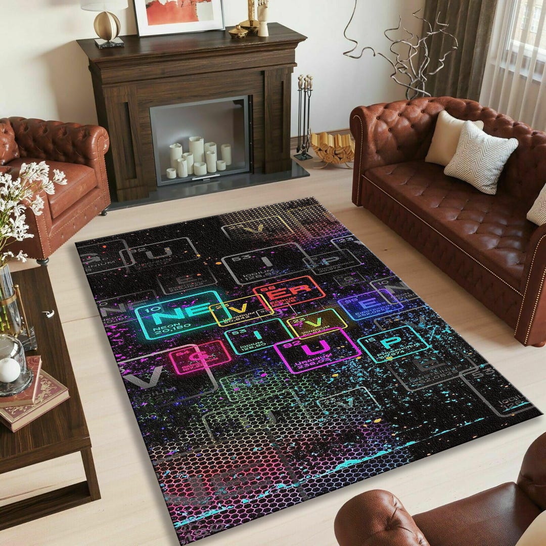Personalized Periodic Table Rug, Science Decor - Etsy