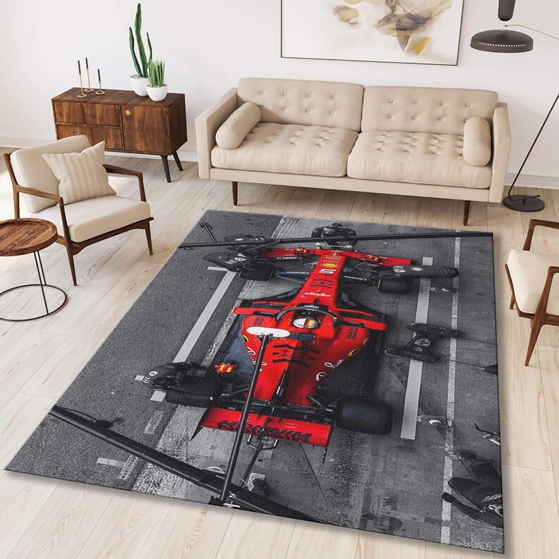 Formula 1 Rug, Sim Racing Rug, Ferrari Rug, Home Decor Rug, Kid Room ...