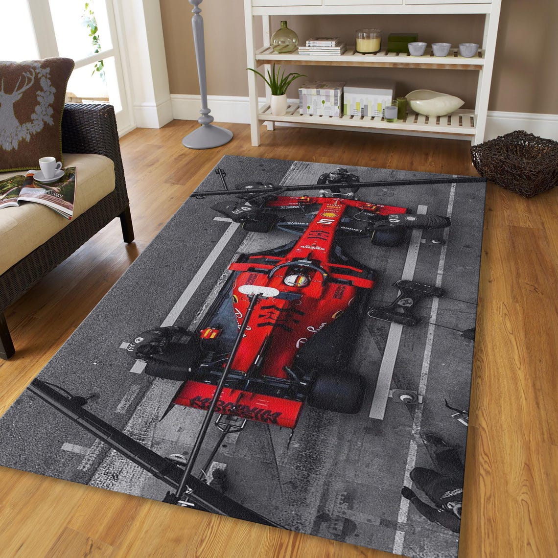 Formula 1 Rug, Sim Racing Rug, Ferrari Rug, Home Decor Rug, Kid Room ...