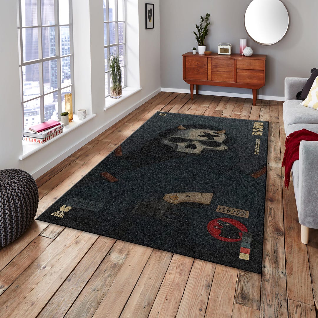 Hashira Rug Anime Samurai Skull Rug, Personalized Decor - Etsy