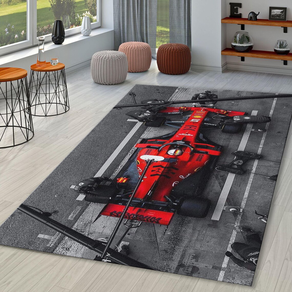 Formula 1 Rug, Sim Racing Rug, Ferrari Rug, Home Decor Rug, Kid Room ...