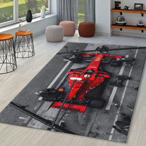Formula 1 Rug, Sim Racing Rug, Ferrari Rug, Home Decor Rug, Kid Room ...