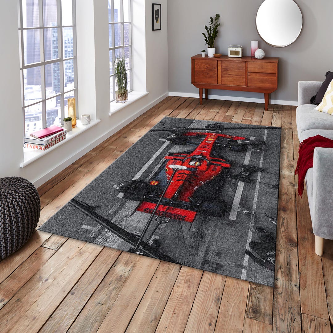 Formula 1 Rug, Sim Racing Rug, Ferrari Rug, Home Decor Rug, Kid Room ...