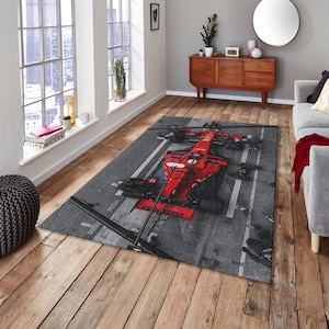 Formula 1 Rug, Sim Racing Rug, Ferrari Rug, Home Decor Rug, Kid Room ...