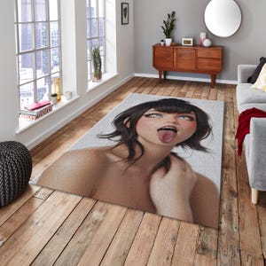 Pop Art Rug, Anime Rug, Cool Rug, Home Decor Rug, Kid Room Rug, Living Room Rug, Personalized Rug, 8x10 Rug, Hot Anime Girl Rug, Area Rug,