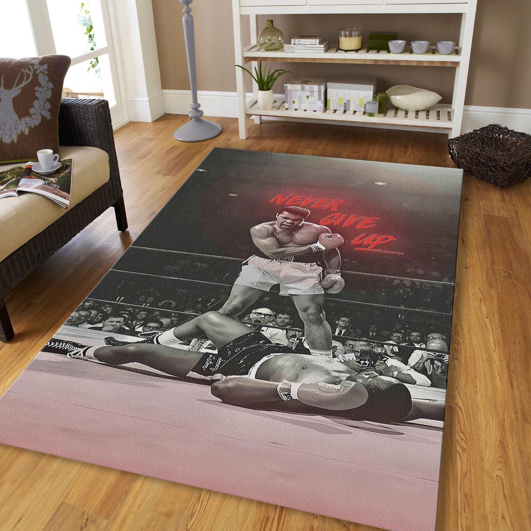 Muhammed Ali Moment Rug, Home Decor, Gym Floor, Boxing Fan Gift ...