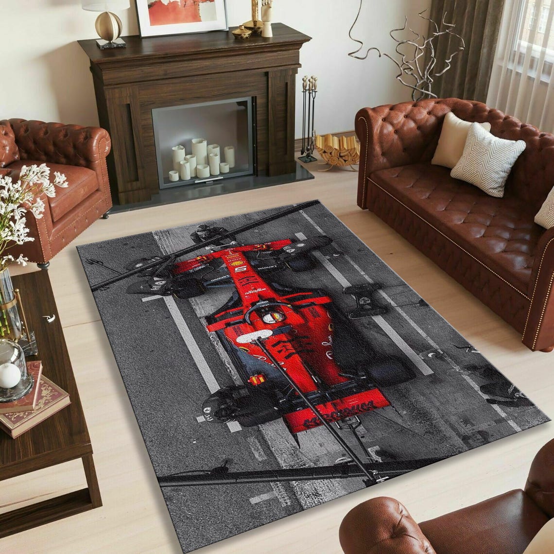 Formula 1 Rug, Sim Racing Rug, Ferrari Rug, Home Decor Rug, Kid Room ...