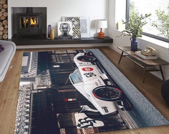Lamborghini Race Car Rug: Personalized Kids Room Decor