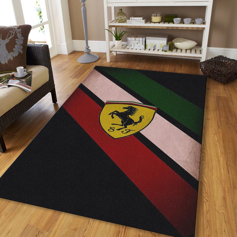 Ferrari Flag Area Rug, Personalized Automotive Decor - Etsy
