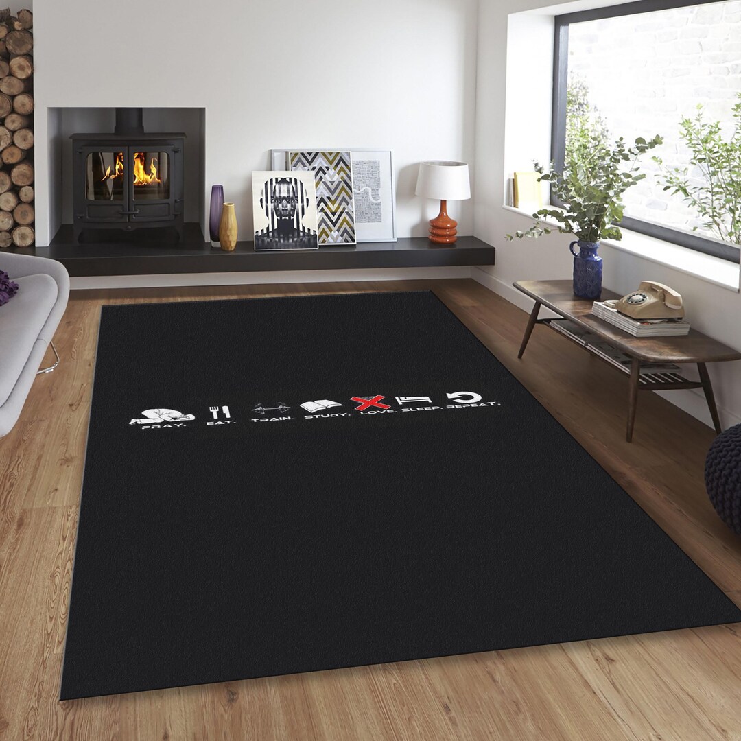 Personalized Area Rug, Motivational Quote Design, Customize Rug, Non ...