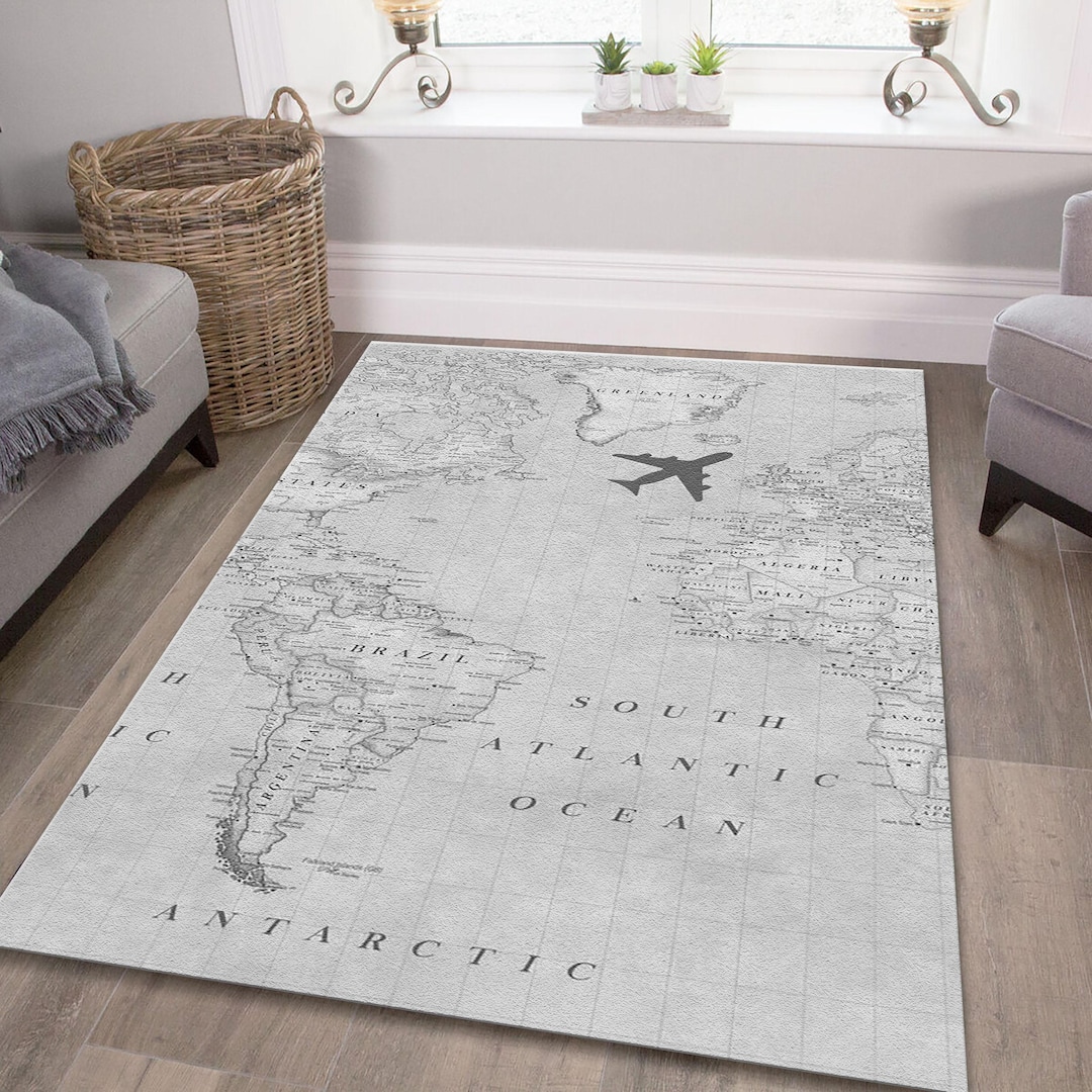 World Map Area Rug, Custom Design, Kid Room Decor - Etsy