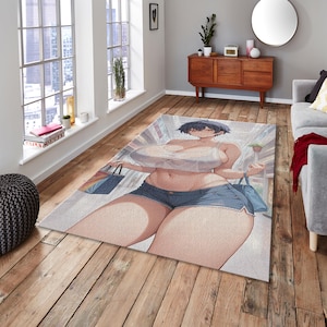 Anime Rug, Anime Girl Rug, Cool Rug, Home Decor Rug, Kid Room Rug, Living Room Rug, Personalized Rug, 8x10 Rug, Hot Anime Rug, Area Rug,