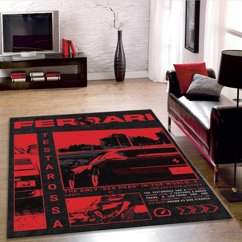 Ferrari Testarossa Rug, Personalized Automotive Decor - Etsy